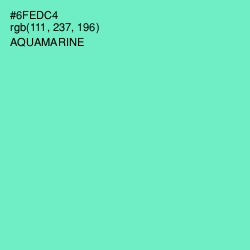#6FEDC4 - Aquamarine Color Image