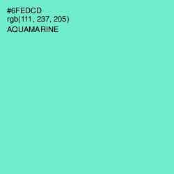#6FEDCD - Aquamarine Color Image