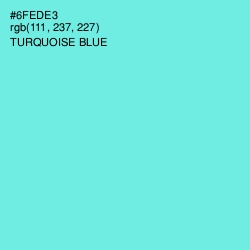 #6FEDE3 - Turquoise Blue Color Image
