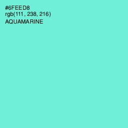 #6FEED8 - Aquamarine Color Image