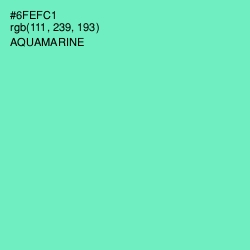 #6FEFC1 - Aquamarine Color Image