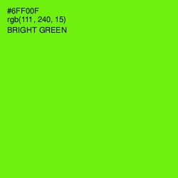 #6FF00F - Bright Green Color Image