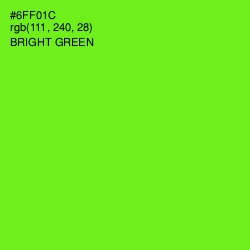 #6FF01C - Bright Green Color Image
