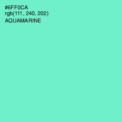 #6FF0CA - Aquamarine Color Image