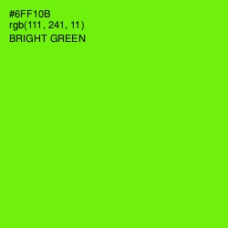 #6FF10B - Bright Green Color Image