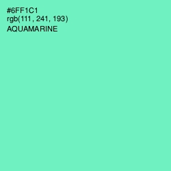 #6FF1C1 - Aquamarine Color Image