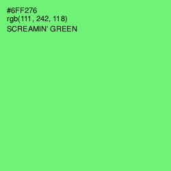 #6FF276 - Screamin' Green Color Image
