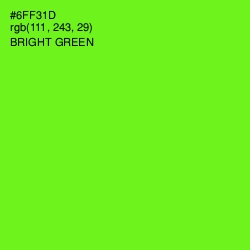 #6FF31D - Bright Green Color Image