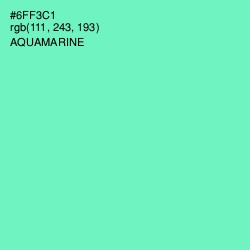 #6FF3C1 - Aquamarine Color Image