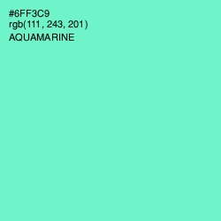 #6FF3C9 - Aquamarine Color Image