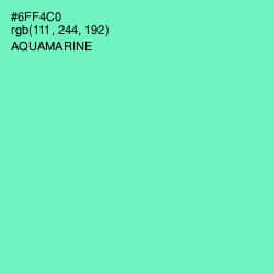 #6FF4C0 - Aquamarine Color Image