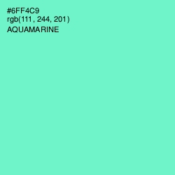 #6FF4C9 - Aquamarine Color Image