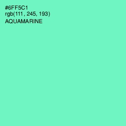 #6FF5C1 - Aquamarine Color Image