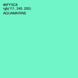 #6FF5C8 - Aquamarine Color Image