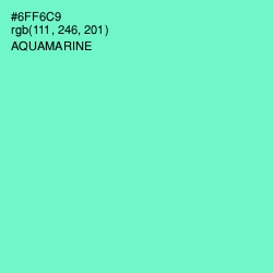 #6FF6C9 - Aquamarine Color Image