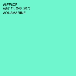 #6FF6CF - Aquamarine Color Image