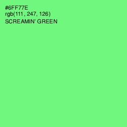 #6FF77E - Screamin' Green Color Image