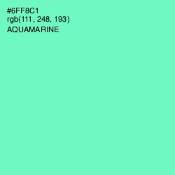 #6FF8C1 - Aquamarine Color Image