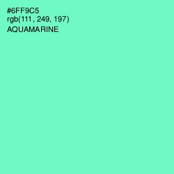 #6FF9C5 - Aquamarine Color Image