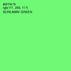 #6FFA75 - Screamin' Green Color Image