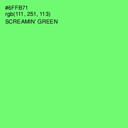 #6FFB71 - Screamin' Green Color Image