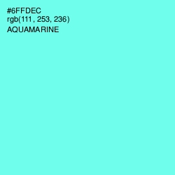 #6FFDEC - Aquamarine Color Image
