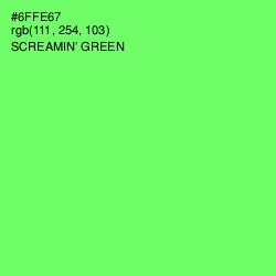 #6FFE67 - Screamin' Green Color Image