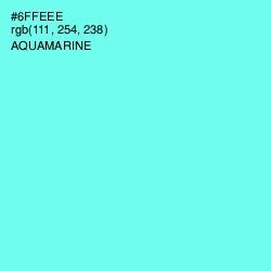 #6FFEEE - Aquamarine Color Image