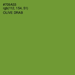 #709A33 - Olive Drab Color Image