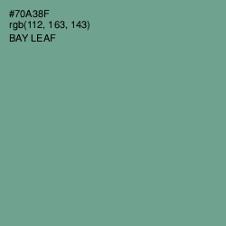 #70A38F - Bay Leaf Color Image