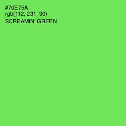 #70E75A - Screamin' Green Color Image