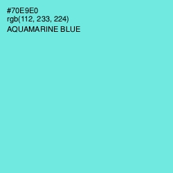 #70E9E0 - Aquamarine Blue Color Image