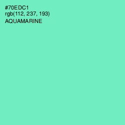 #70EDC1 - Aquamarine Color Image