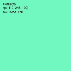 #70F8C0 - Aquamarine Color Image