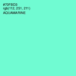 #70FBD3 - Aquamarine Color Image