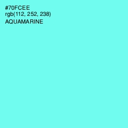 #70FCEE - Aquamarine Color Image