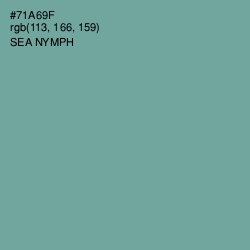 #71A69F - Sea Nymph Color Image