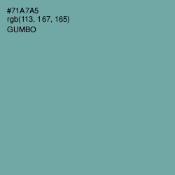 #71A7A5 - Gumbo Color Image