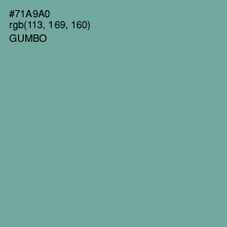 #71A9A0 - Gumbo Color Image