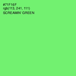 #71F16F - Screamin' Green Color Image
