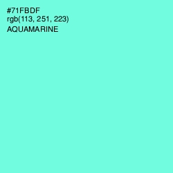 #71FBDF - Aquamarine Color Image