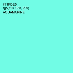 #71FDE5 - Aquamarine Color Image