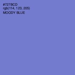 #727BCD - Moody Blue Color Image