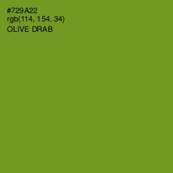 #729A22 - Olive Drab Color Image