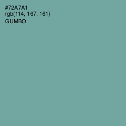#72A7A1 - Gumbo Color Image