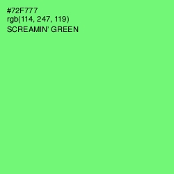 #72F777 - Screamin' Green Color Image