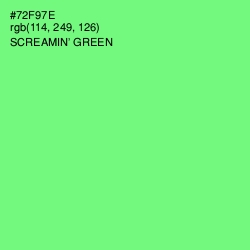 #72F97E - Screamin' Green Color Image