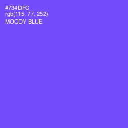 #734DFC - Moody Blue Color Image