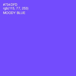 #734DFD - Moody Blue Color Image