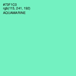 #73F1C0 - Aquamarine Color Image